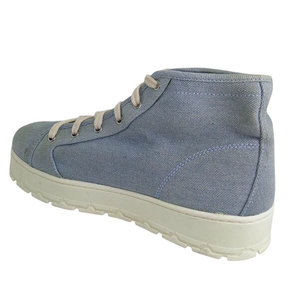 Zara Womens Blue Denim Platform High Top Sneakers - Size 9.5 - Picture 3 of 6
